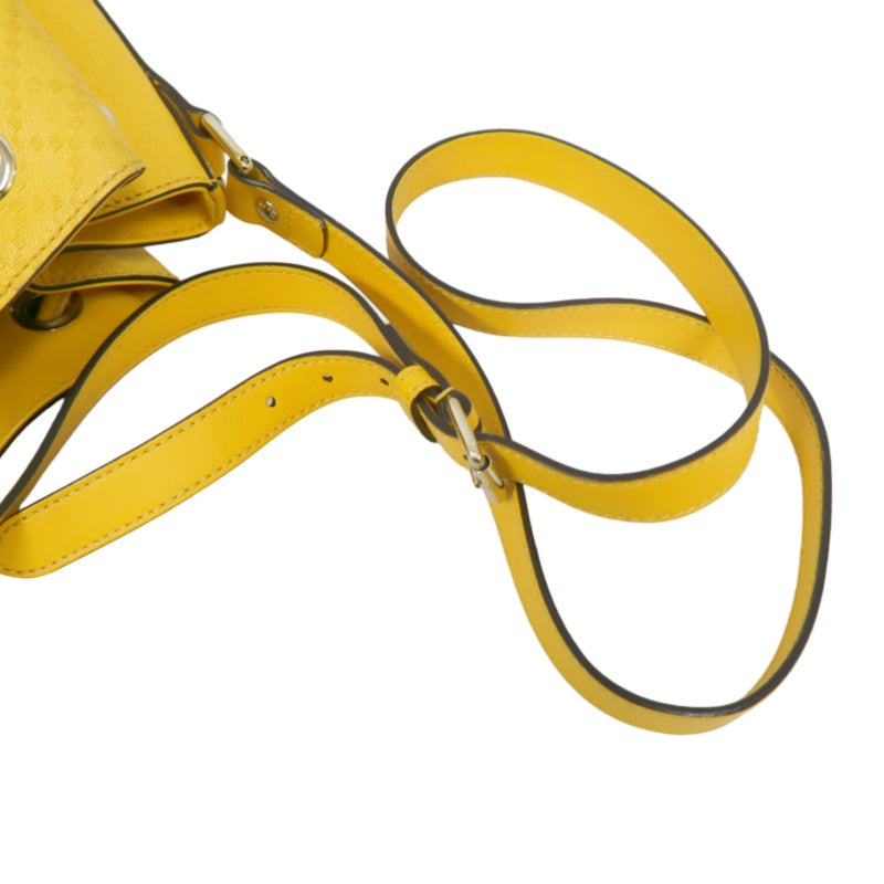 GUCCI Bright Diamante Drawstring Shoulder Bag, Yellow, Yellow PVC Drawstring Bucket Shoulder Bag