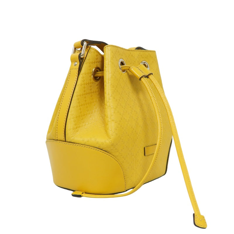 GUCCI Bright Diamante Drawstring Shoulder Bag, Yellow, Yellow PVC Drawstring Bucket Shoulder Bag