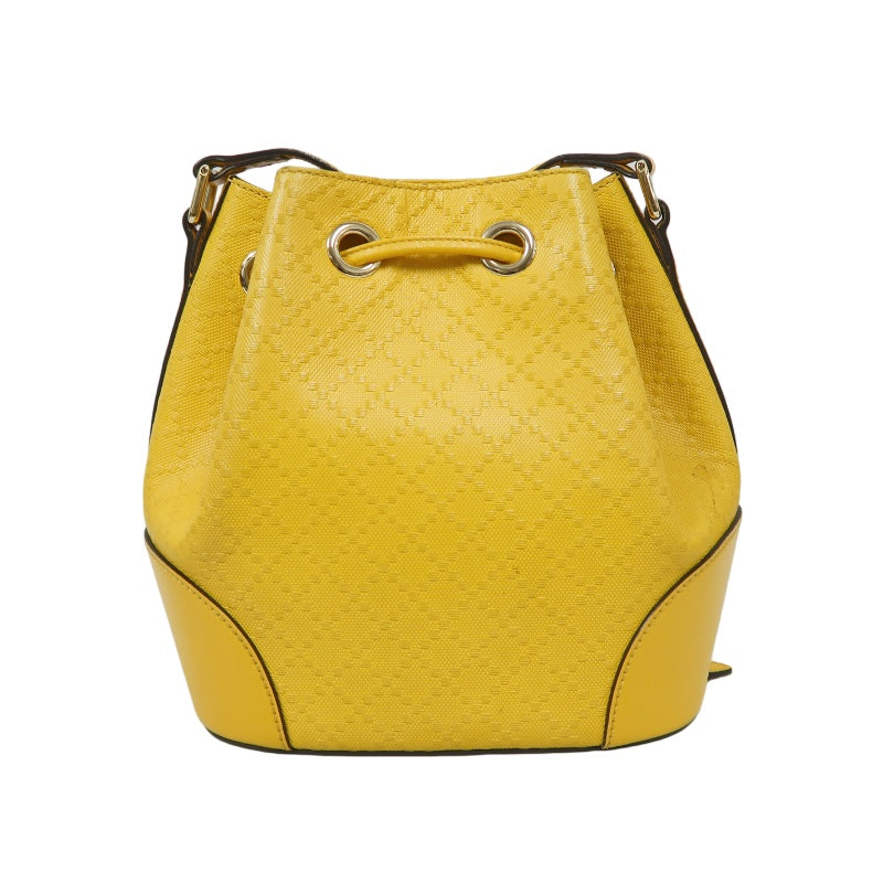 GUCCI Bright Diamante Drawstring Shoulder Bag, Yellow, Yellow PVC Drawstring Bucket Shoulder Bag