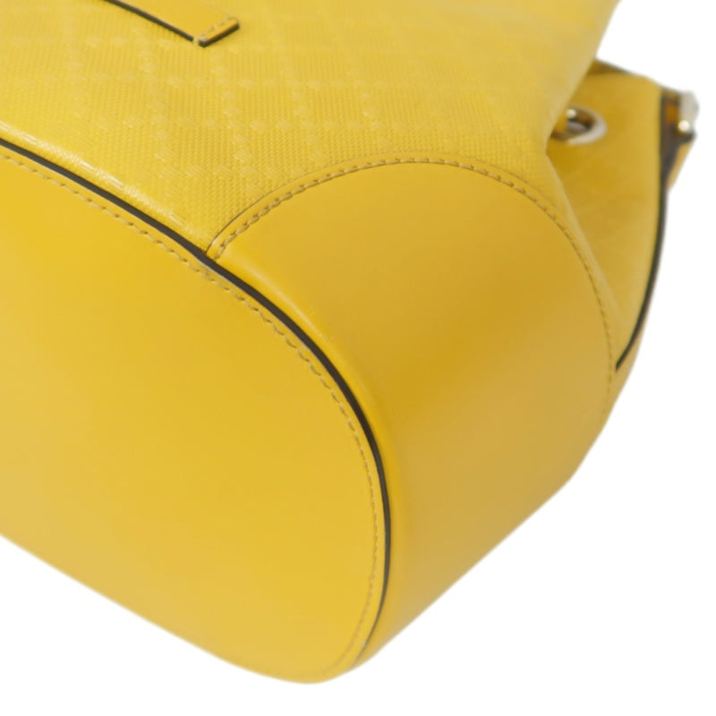 GUCCI Bright Diamante Drawstring Shoulder Bag, Yellow, Yellow PVC Drawstring Bucket Shoulder Bag