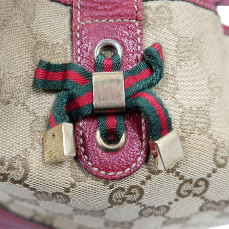 Gucci GG Canvas Sherry Line Tote Bag Beige Red GG Canvas