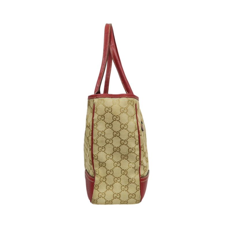 Gucci GG Canvas Sherry Line Tote Bag Beige Red GG Canvas