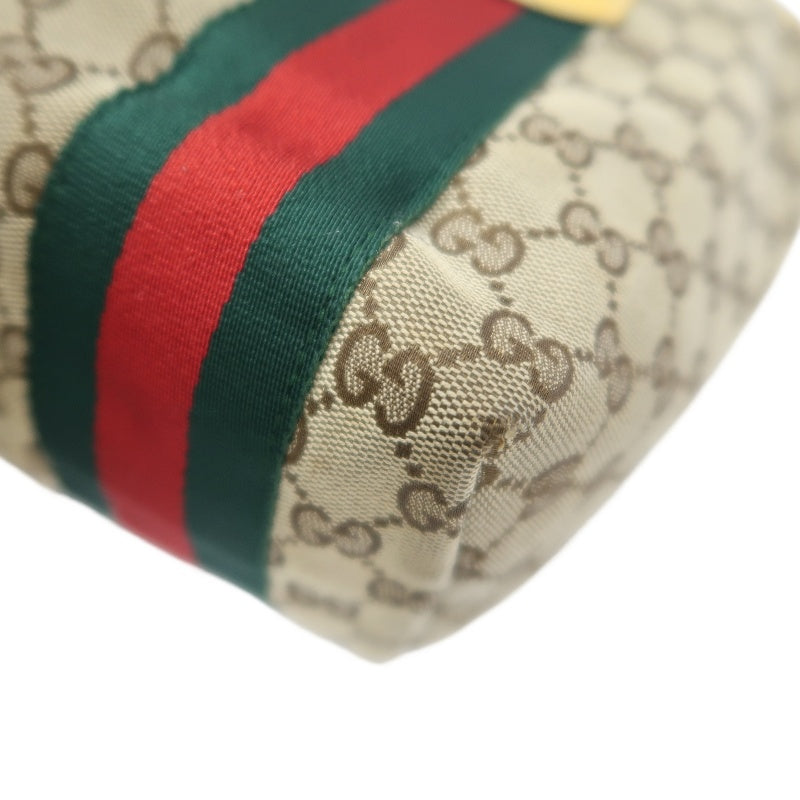 Gucci GG Canvas Sherry Line Tote Bag Beige / Yellow / With Logo Charm / GG Canvas