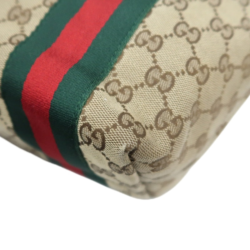 Gucci GG Canvas Sherry Line Tote Bag Beige / Yellow / With Logo Charm / GG Canvas