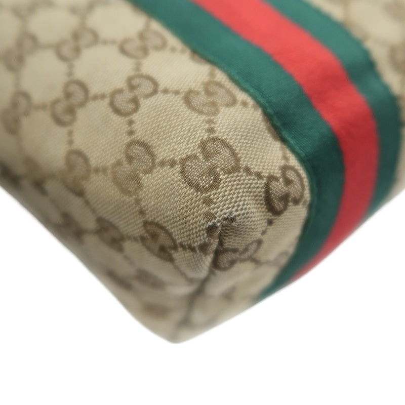 Gucci GG Canvas Sherry Line Tote Bag Beige / Yellow / With Logo Charm / GG Canvas