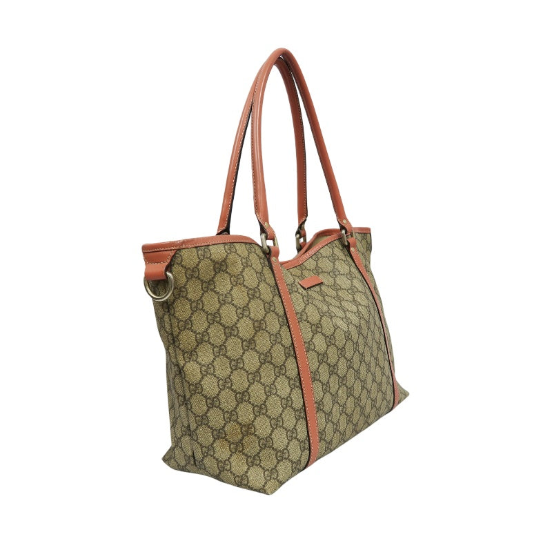 Gucci GG Canvas Sherry Line Tote Bag Beige / Pink / GG PVC Canvas