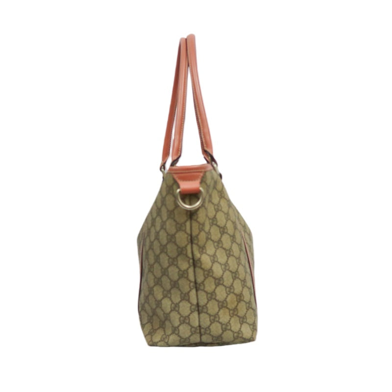 Gucci GG Canvas Sherry Line Tote Bag Beige / Pink / GG PVC Canvas