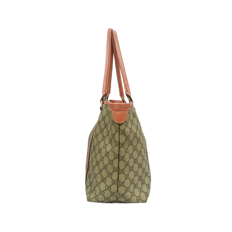 Gucci GG Canvas Sherry Line Tote Bag Beige / Pink / GG PVC Canvas