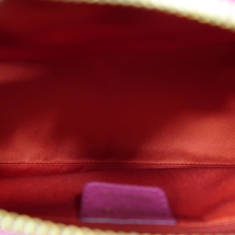DIOR Lady Dior Punching Handbag, Leather, Magenta Pink, Gold Hardware