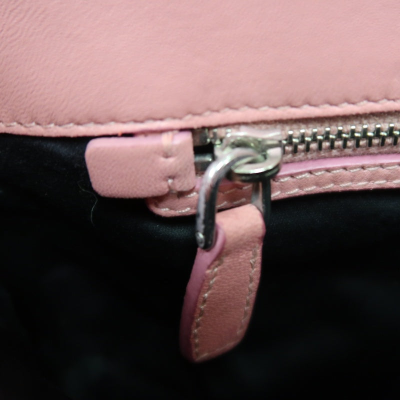 MIUMIU Coffer Matelasse Nappa Crystal Chain Shoulder Bag Clutch Pink Leather Silver Hardware