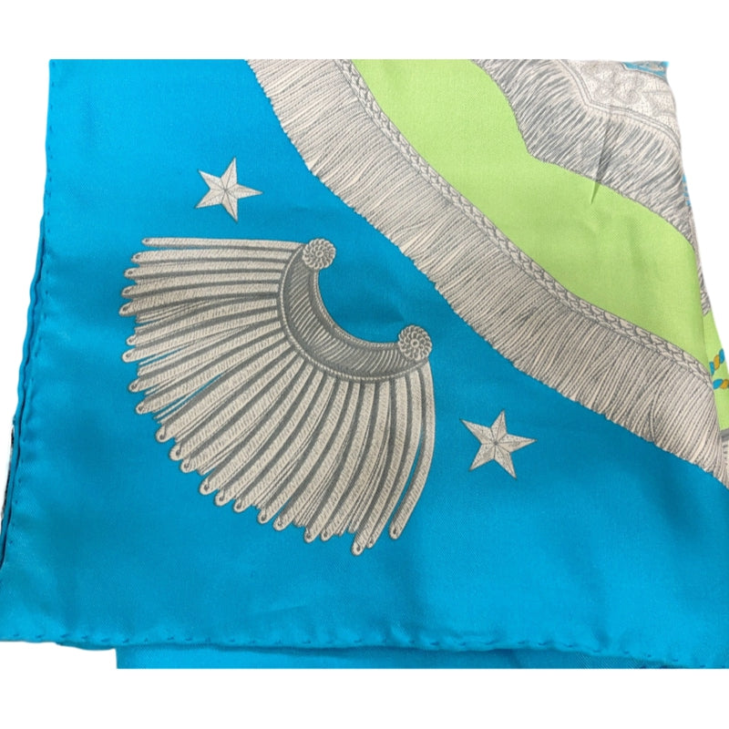HERMES Scarf, Blue Tone, With Tag