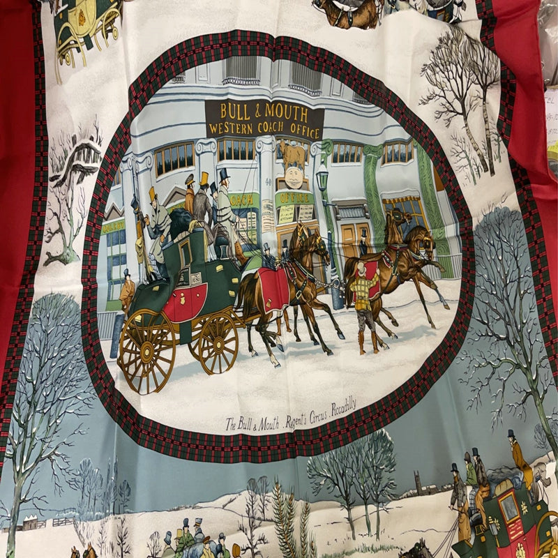 HERMES Scarf, Red Tone, With Tag