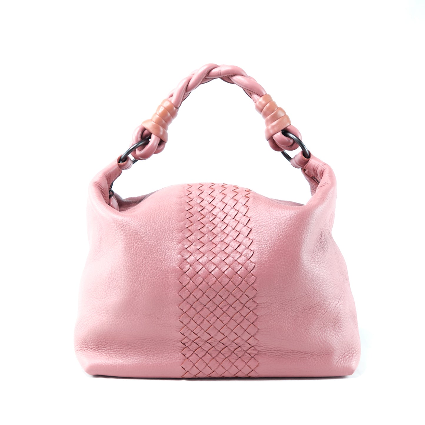 BOTTEGA VENETA Intrecciato Leather Handbag in Dusty Pink