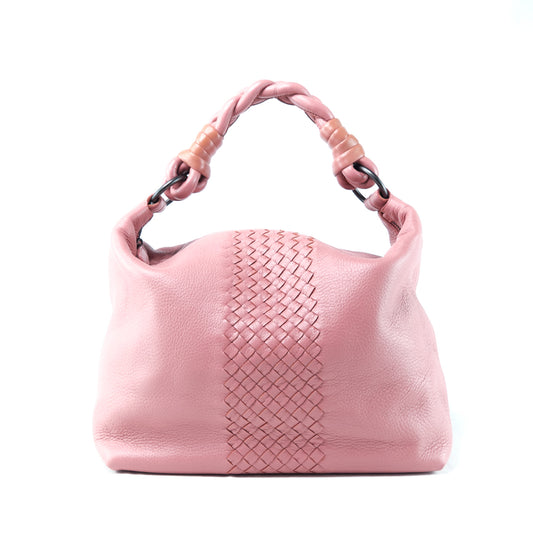 BOTTEGA VENETA Intrecciato Leather Handbag in Dusty Pink