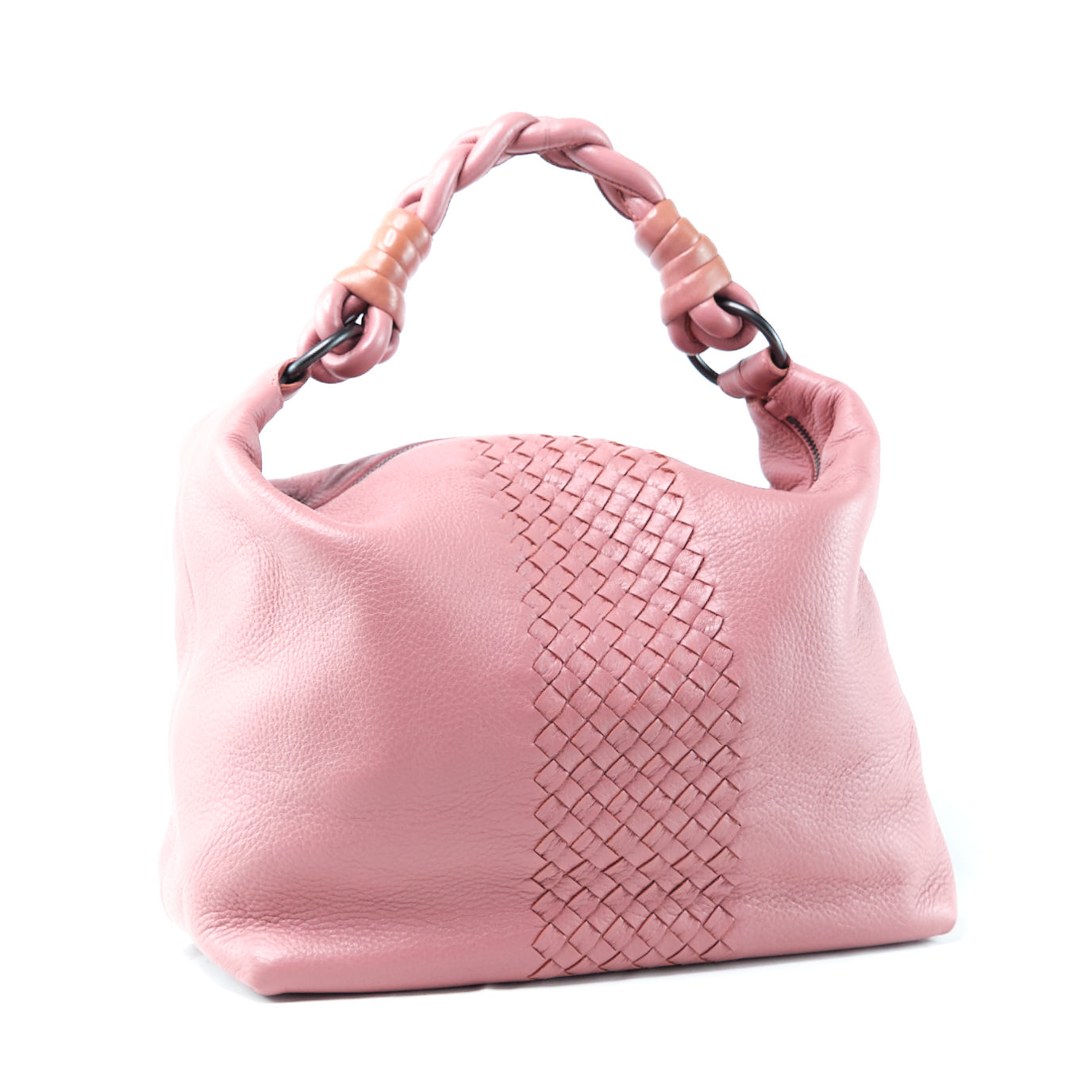BOTTEGA VENETA Intrecciato Leather Handbag in Dusty Pink