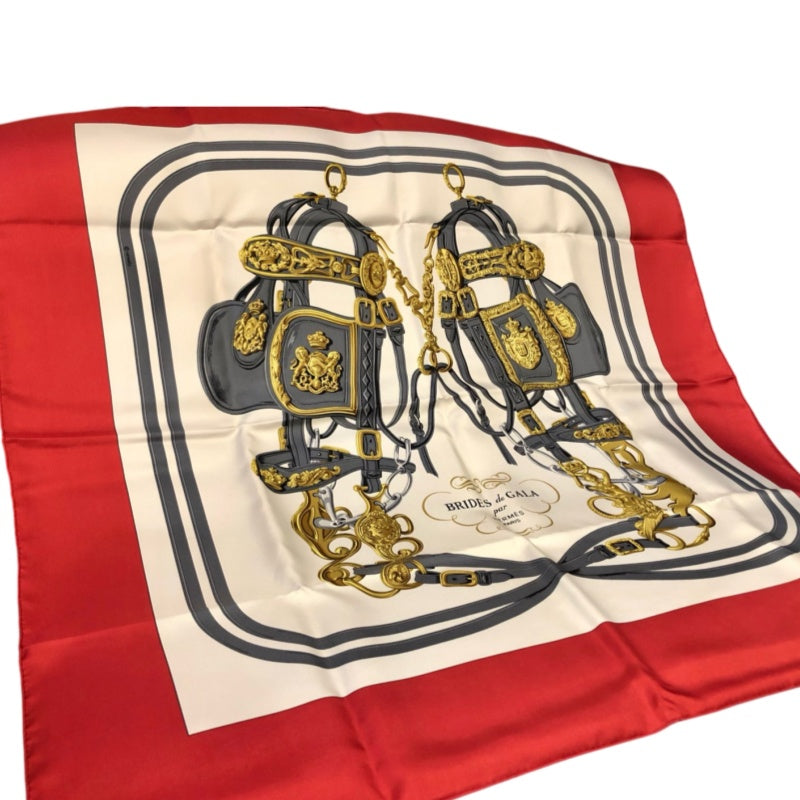 HERMES Carre 90 Silk Scarf Red With Box