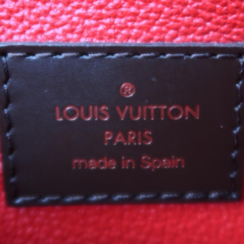 Louis Vuitton Damier Pochette Cosmetic Brown Checkered PVC Half-Moon Toiletry & Makeup Clutch Bag