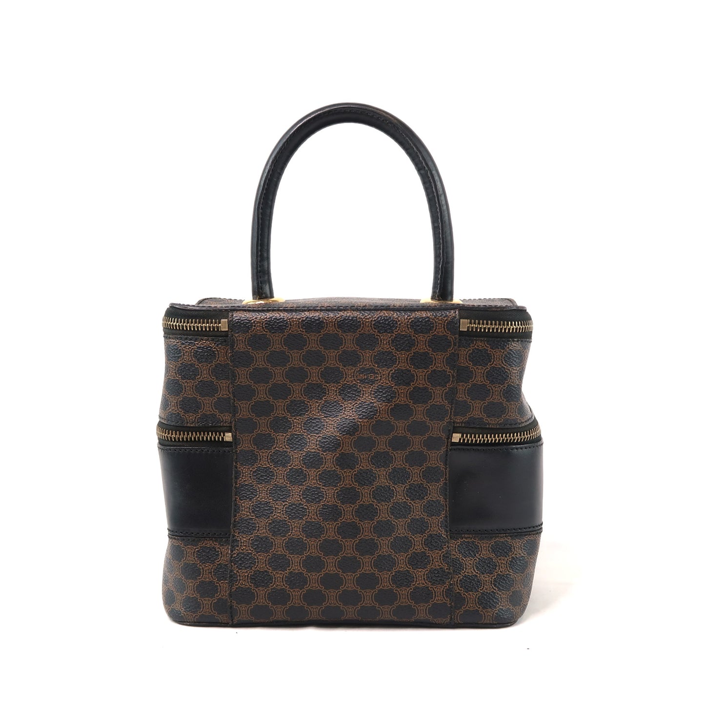 CELINE Macadam Handbag, Brown & Black, PVC (Box Style)