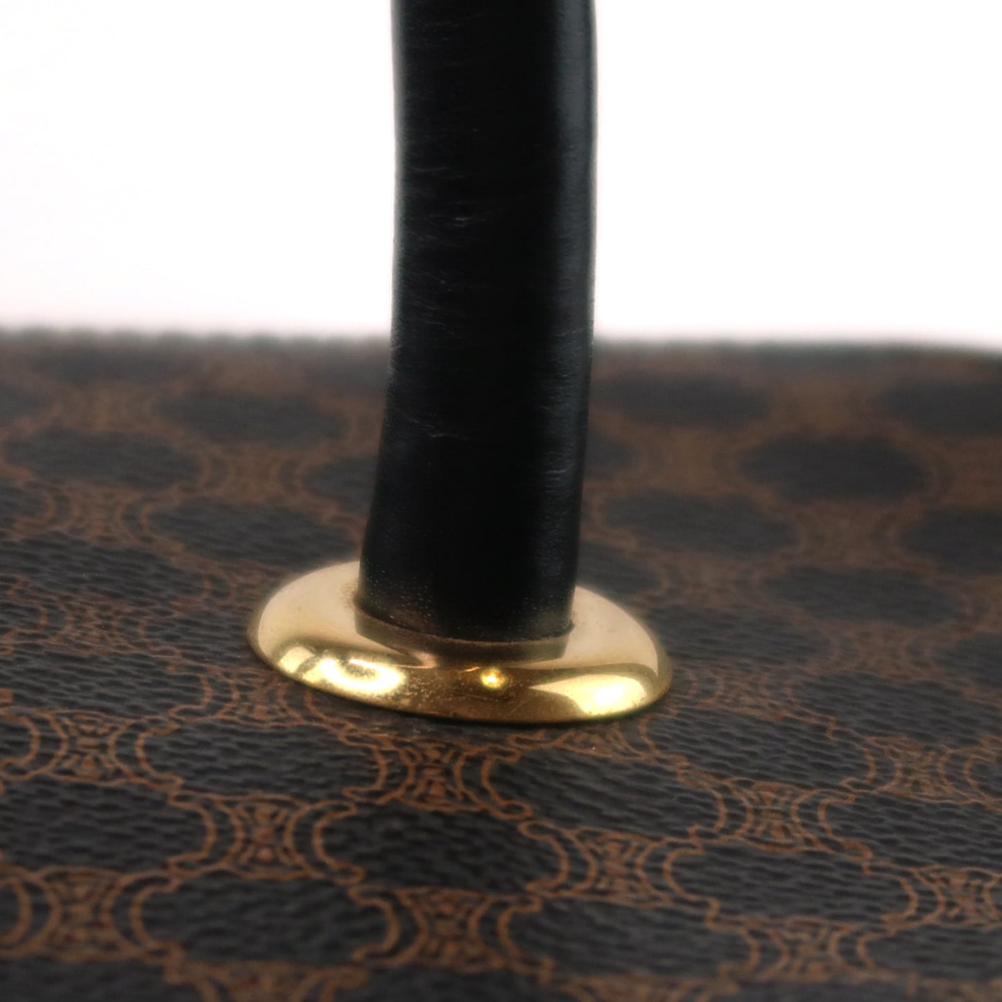 CELINE Macadam Handbag, Brown & Black, PVC (Box Style)