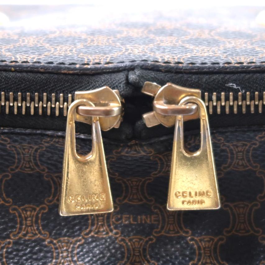 CELINE Macadam Handbag, Brown & Black, PVC (Box Style)