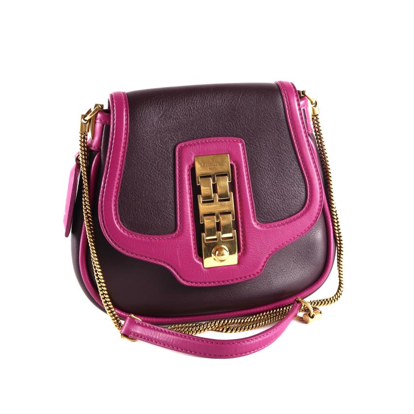 LOUIS VUITTON Trapezio Suhari Shoulder Bag, Prune Art Deco Pattern, Purple Color Block, Limited Edition, Gold Hardware, Includes Box