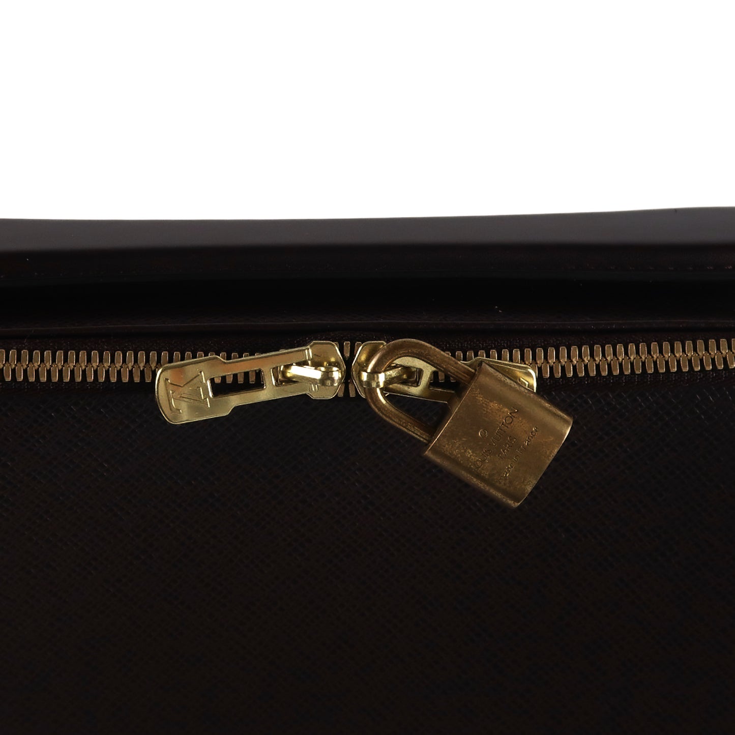 Louis Vuitton Taiga Porte Ordinateur Odessa Brown Handbag (With Storage Bag, Cadena Key, 2 Pouches & Shoulder Strap)  PVC Laptop Bag