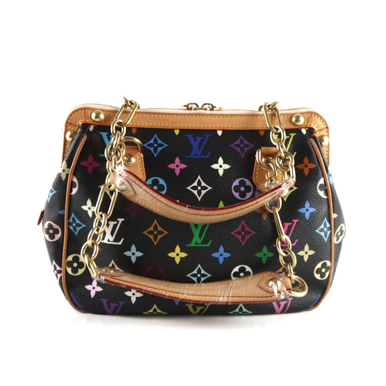 LOUIS VUITTON (LV) Multicolor Graceful Handbag, Black Tri-Color PVC, Peacock Limited Edition