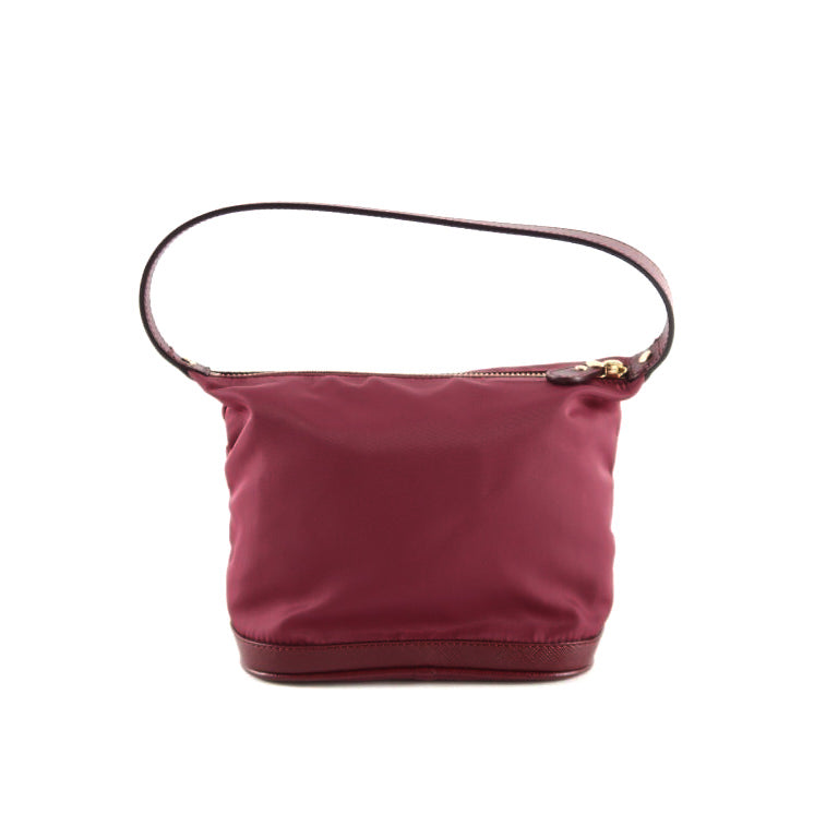Ferragamo Burgundy Canvas Shoulder Bag