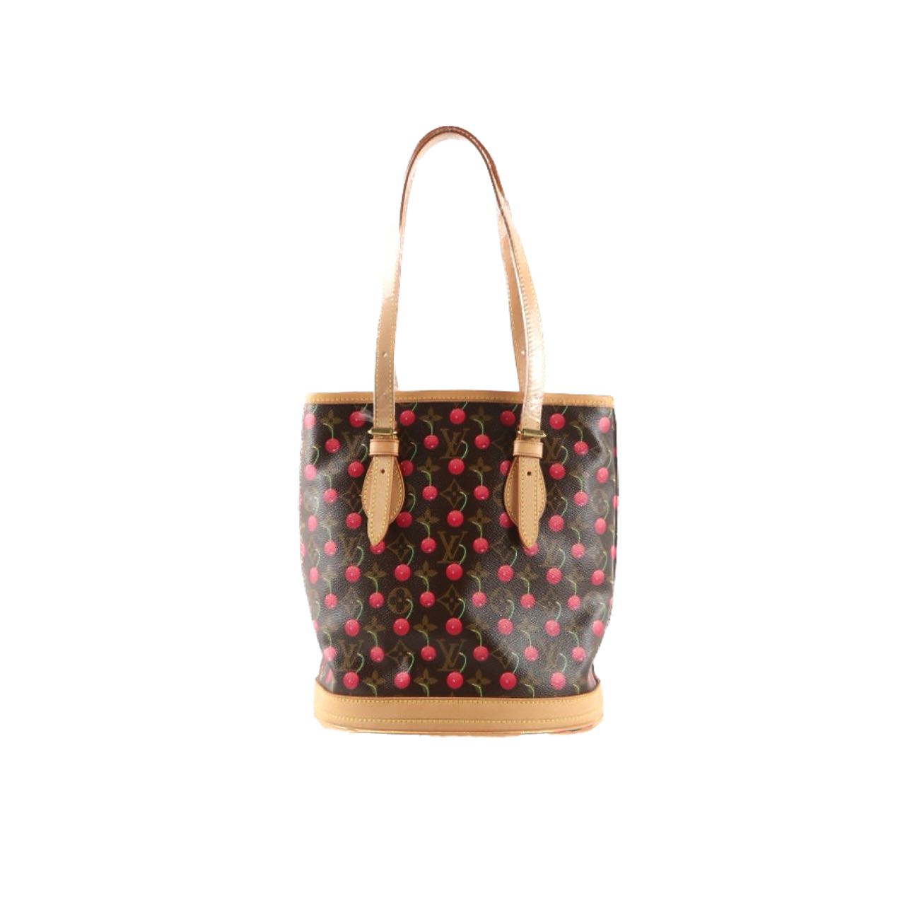 Louis Vuitton (LV) Monogram Cherry Bucket PM Bag (Pouch Included), Collector's Grade, Includes Dust Bag