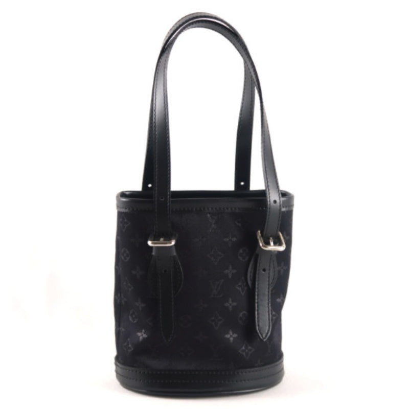 Louis Vuitton Black Pouch & Little Bucket,  Canvas Denim, with Dust Bag (Monogram Pattern)