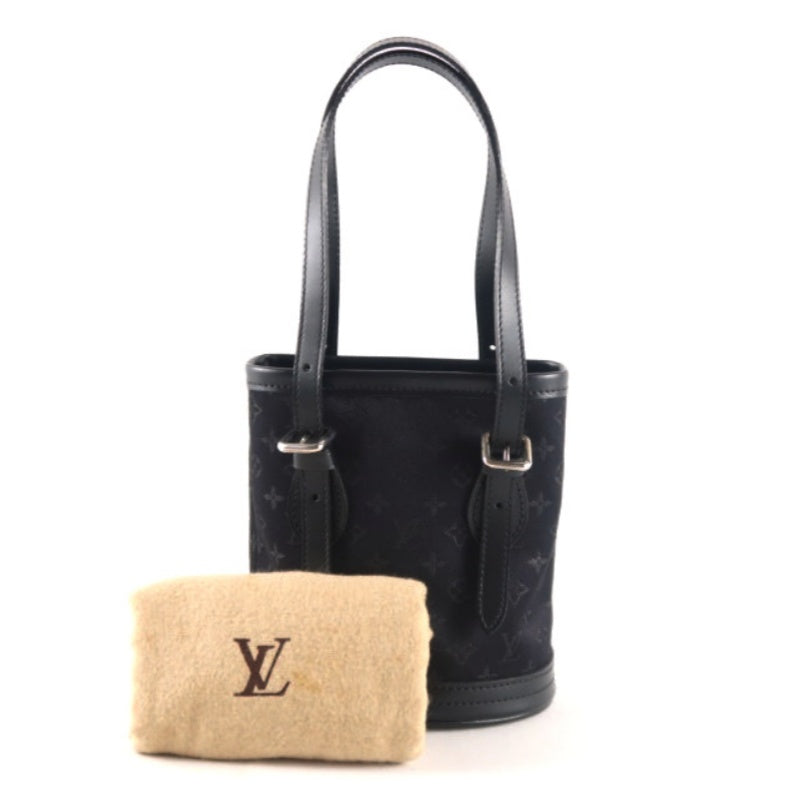 Louis Vuitton Black Pouch & Little Bucket,  Canvas Denim, with Dust Bag (Monogram Pattern)
