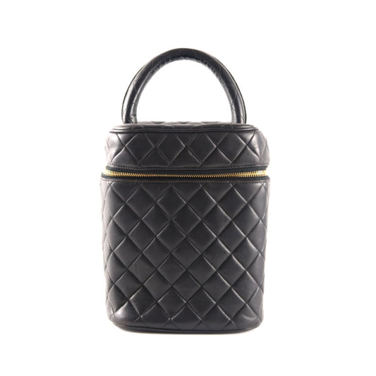 Chanel Vanity Bag Lambskin Black Quilted/Coco Mark Handbag Gold Hardware  Makeup Bag