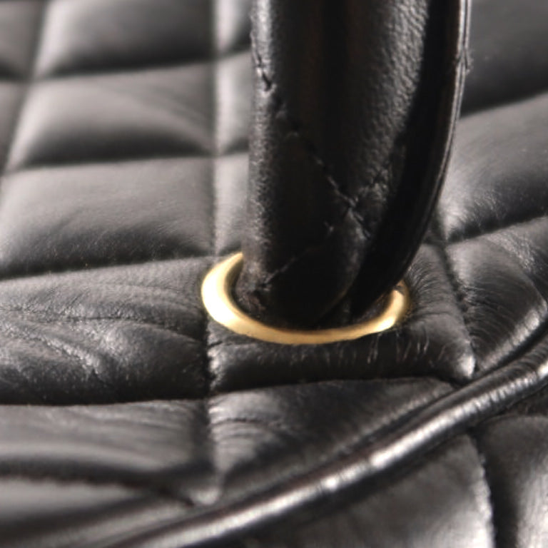 Chanel Vanity Bag Lambskin Black Quilted/Coco Mark Handbag Gold Hardware  Makeup Bag