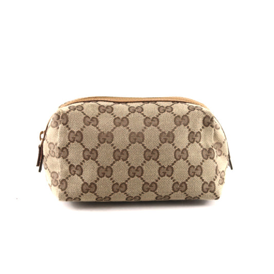 Gucci Pouch, Brown Canvas, Clutch Bag