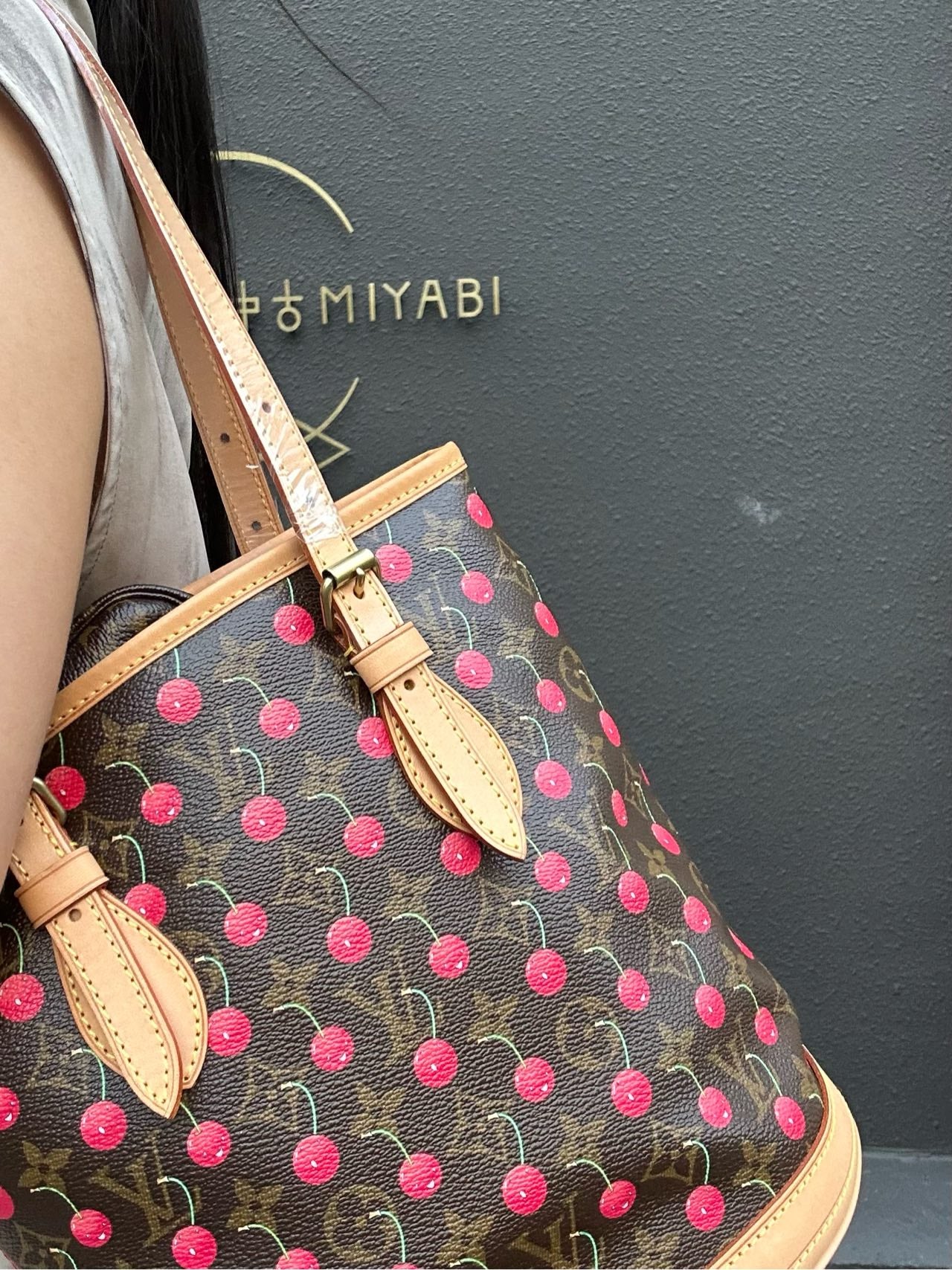 Louis Vuitton (LV) Monogram Cherry Bucket PM Bag (Pouch Included), Collector's Grade, Includes Dust Bag