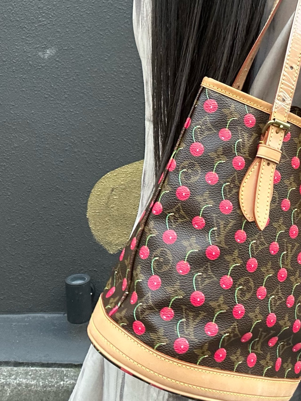 Louis Vuitton (LV) Monogram Cherry Bucket PM Bag (Pouch Included), Collector's Grade, Includes Dust Bag