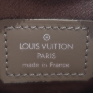 LOUIS VUITTON Little Brown Handbag, Brown & Gold Satin Canvas, Silver Hardware, with Pouch