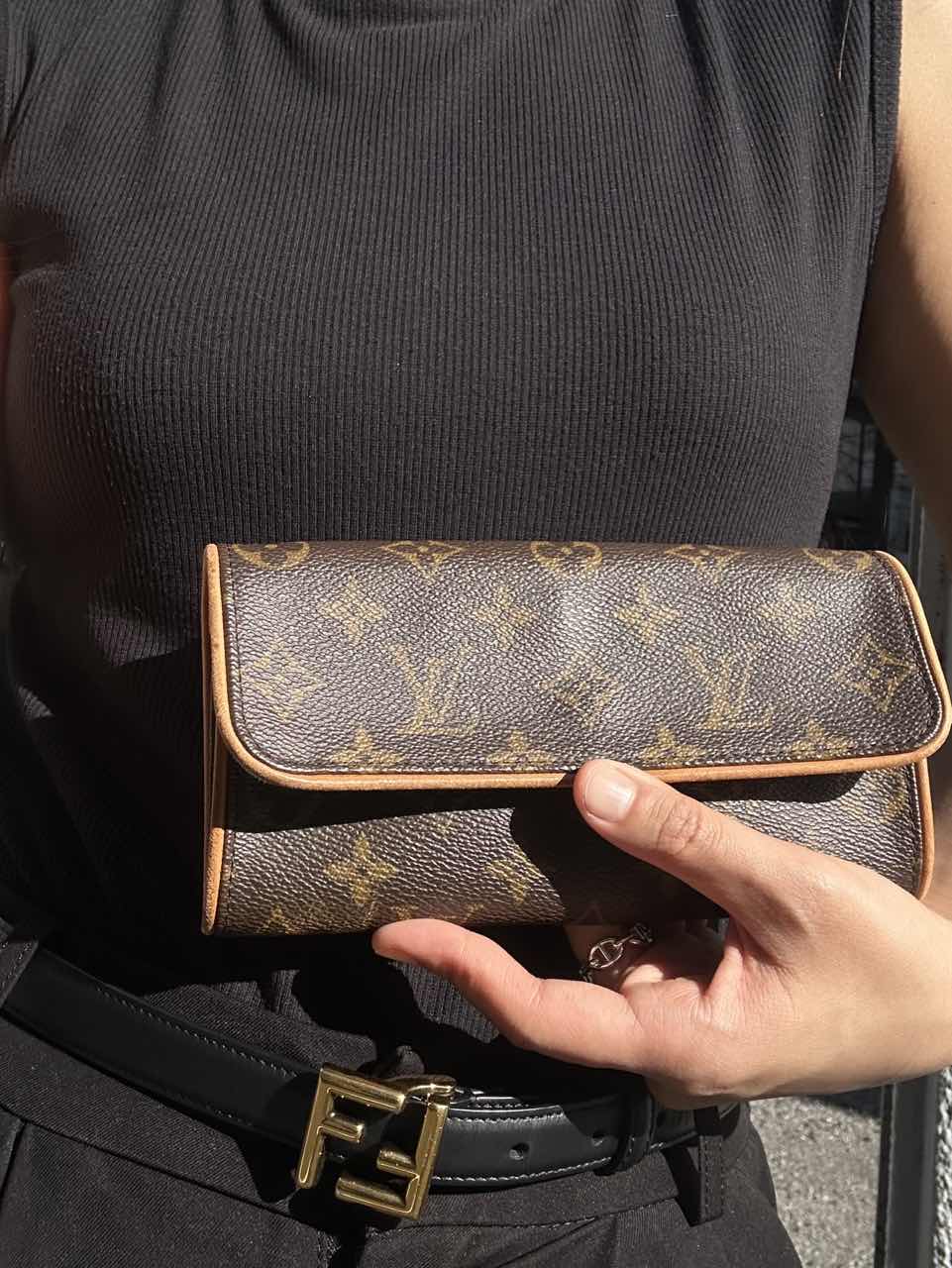Louis Vuitton Monogram PVC Pochette Florentine Shoulder Bag (with Long Strap, Envelope Style)