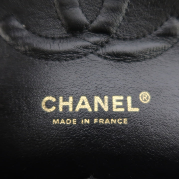 CHANEL Classic Flap (CF) Crossbody Bag - Black, Grained Calfskin with Gold Hardware