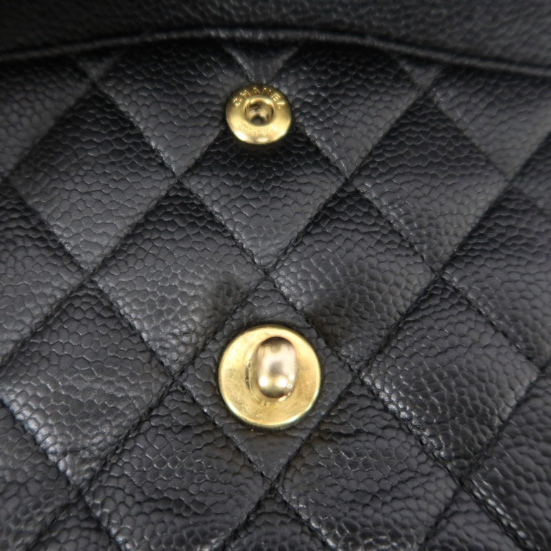 CHANEL Classic Flap (CF) Crossbody Bag - Black, Grained Calfskin with Gold Hardware