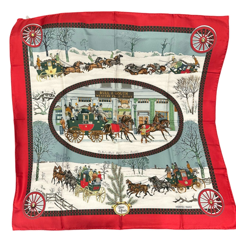 HERMES Scarf, Red Tone, With Tag