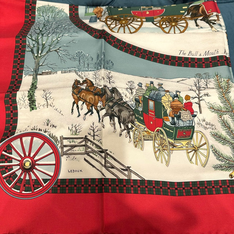 HERMES Scarf, Red Tone, With Tag