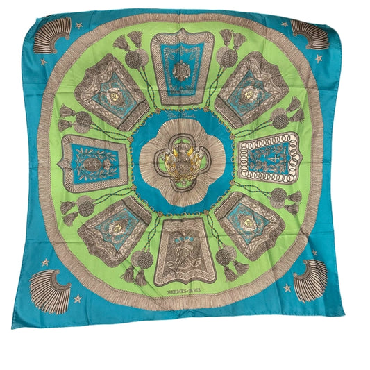 HERMES Scarf, Blue Tone, With Tag