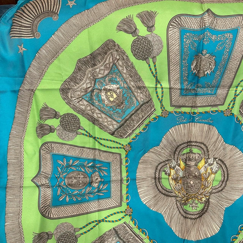 HERMES Scarf, Blue Tone, With Tag