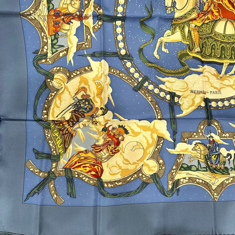 HERMES Scarf, Blue Tone, With Tag