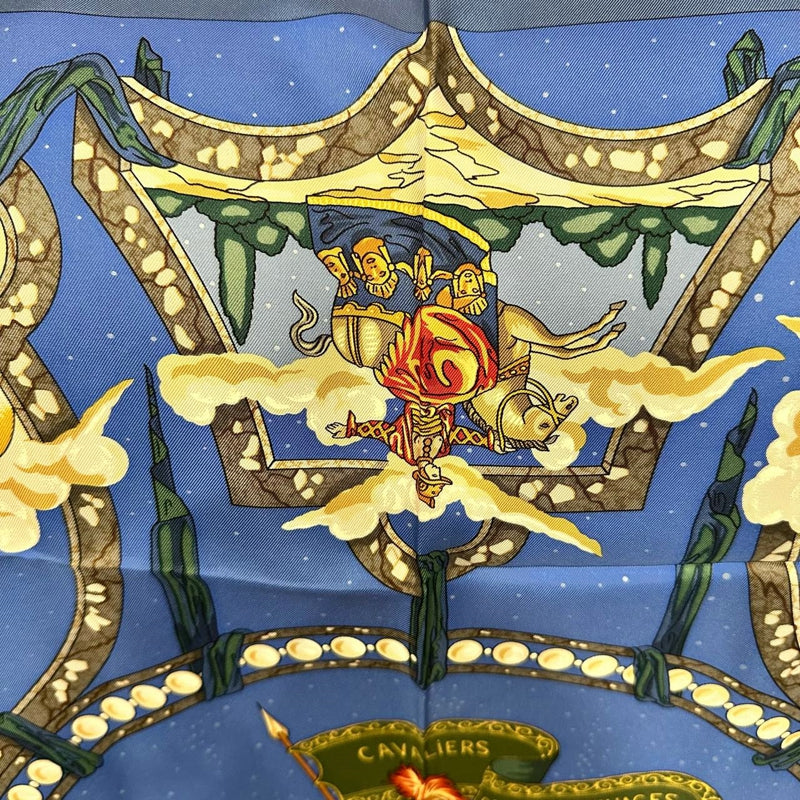 HERMES Scarf, Blue Tone, With Tag