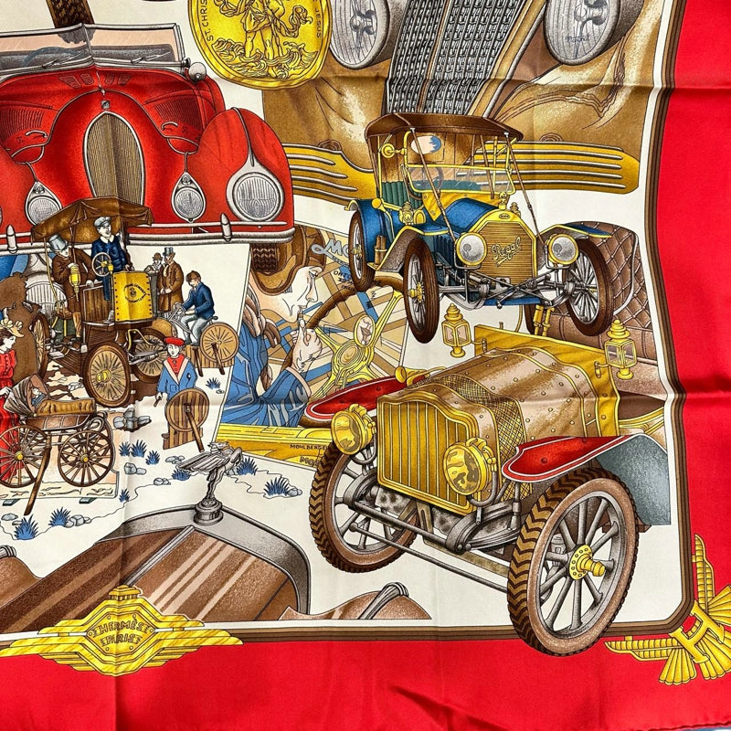 HERMES Carre 90 Silk Scarf Red No Tag