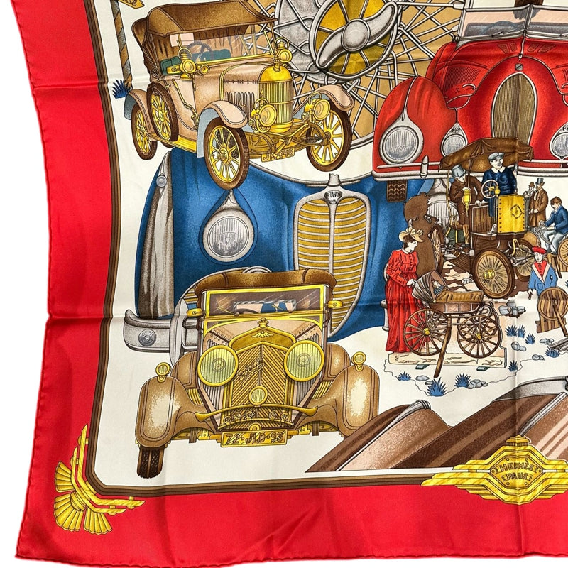 HERMES Carre 90 Silk Scarf Red No Tag