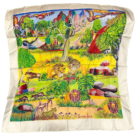 HERMES Carre 90 Silk Scarf Black Stain