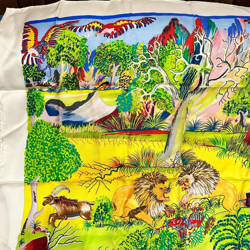 HERMES Carre 90 Silk Scarf Black Stain